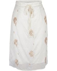 Modenaire - Neutrals Sequin Embellished Midi Skirt With Drawstring Waist And Back Zip Closure - Lyst