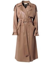 AGGI by HALEWSKI - Paulin Milk Chocolate Vegan Leather Trench Coat - Lyst