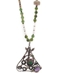 Ebru Jewelry - Jade & Amethyst Gemstone Handmade Angel Pendant Beaded Necklace - Lyst
