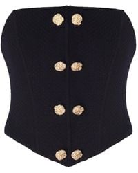 No'design - Medici Button-Detail Back-Tie Corset - Lyst