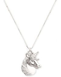 Seven Saints - Mystical Unicorn Necklace, Rhodium Over Sterling - Lyst