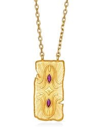 Myrto Katramadou Jewellery - Infinity Necklace-Plated- Two Stones- Ruby - Lyst