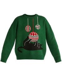 Paisie - Christmas Jumper With Cat And Baubles - Lyst