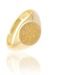 Spero London - Star Sun Stackable Sterling Signet Ring - Lyst