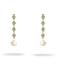 Ebru Jewelry - Harmony Pearl Dangle Earrings - Lyst