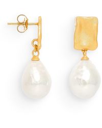 Pearls of the Orient Online - Decus Stud Earrings With Large Baroque Cultured Freshwater Pearls Drop Earrings - Lyst