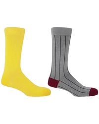 Peper Harow - Made in England - Sunshine Classic & Ash Pin Stripe Socks - Lyst