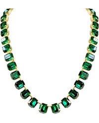 Laura Gray - Emerald Crystal Square Cut Necklace - Lyst