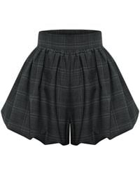 Thisisu Collection - Romy Plaid Bubble Shorts – Dark - Lyst