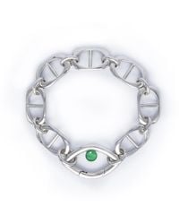 CAPSULE ELEVEN - Chunky Chain Green Onyx Eye Bracelet - Lyst