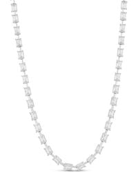 SHYMI - Emerald Shape Bar Tennis Necklace - Lyst