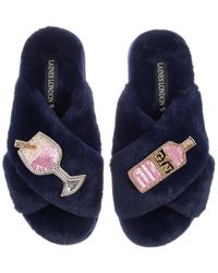 Laines London - Classic Laines Slippers With Pink Gin & Glass Brooches - Lyst