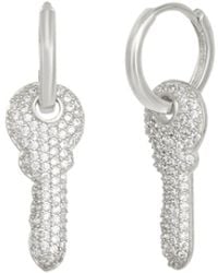 Spero London - Key Hoop Sterling Drop Earring - Lyst