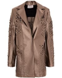 Silvia Serban - Neutrals Laser Cut Bronze Jacket - Lyst