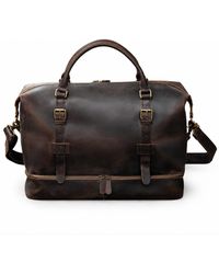 Touri - Genuine Leather Weekender With Outerwear Compartment - Lyst