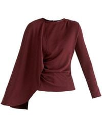 Paisie - Asymmetrical Cape Sleeve Lyocell Jersey Top - Lyst