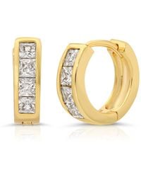 Glamrocks Jewelry - Cz Princess Huggie Hoops - Lyst