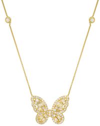Kylie Harper - Diamond Cz Baguette Butterfly Station Necklace - Lyst