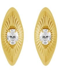 Artisan - Oval Diamond Sunburst Marquise Hoop Earrings - Lyst