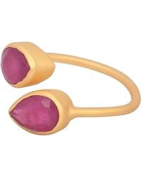 Opium Jewels - Teardrop Cocktail Ring With Ruby - Lyst