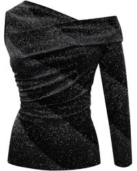 Me & Thee - Misquotes & Sliver Velvet Top - Lyst