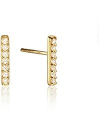 Lily & Roo - Diamond Style Bar Stud Earrings - Lyst