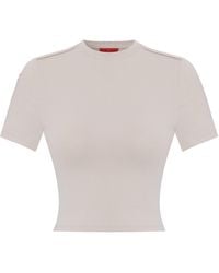 Pcfg - Neutrals Cotton Slim Fit Crop Tee - Lyst