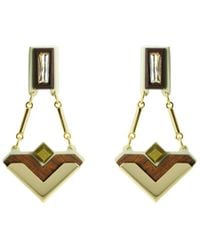 Gissa Bicalho - Neutrals Handmade Acrylic Earring Corner Detail Horse Kahki - Lyst