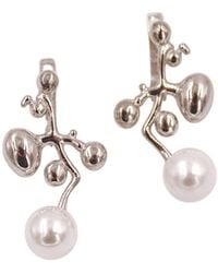 1610Istanbul - Floral Pearl Earrings - Lyst