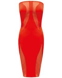 OW Collection - Swirl Tube Dress With Sheer Material - Lyst