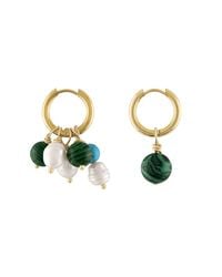 Olivia Le - Tyra Stone Charm Hoop Earrings - Lyst