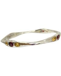 Amy Delson Jewelry - Bella -Twelve Gemstone Garnet, Citrine Sterling Bangle - Lyst
