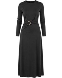 John Abgin - Jersey Ruched Cross Body Maxi Dress - Lyst