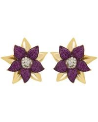 LÁTELITA London - Marguerite Daisy Flower Large Stud Earrings Ruby - Lyst