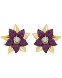 LÁTELITA London - Marguerite Daisy Flower Large Stud Earrings Ruby - Lyst