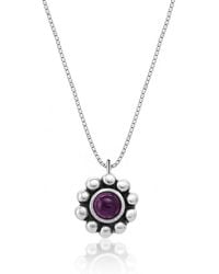 Unaloe - Sterling Flower Necklace With Amethyst – Gemstone Floral Pendant Jewellery For - Lyst