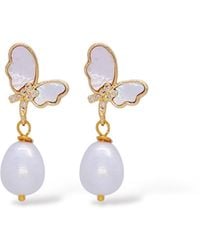 VALERIE CHIC - Butterfly Mother Of Pearl Earrings - Lyst