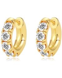 Classicharms - Daniela huggie Hoop White Clear Zirconia Earrings - Lyst