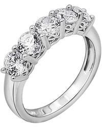 Diamonbliss - Round Cut 4.75Mm Prong Set Five Stones Ring - Lyst