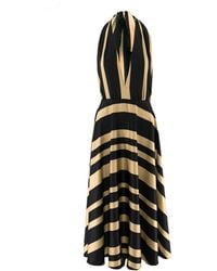 Silvia Serban - Neutrals Bare Back Striped Satin Dress - Lyst