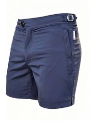 Vayla - Classic Plain Long Length Swim Shorts With Adjustable Waist - Lyst