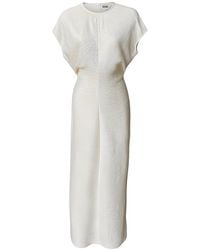 London Atelier Byproduct - Neutrals Crinkled A Line Dress - Lyst