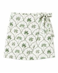 Yumi' - Palm Print Cotton Wrap Skirt - Lyst
