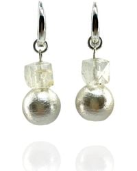 Bio-Trimmings - Neutrals Miyuki Pearl Multi-Wear Hoop Earrings - Lyst