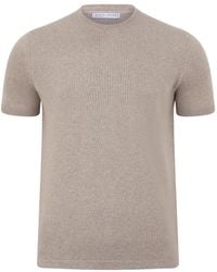 Paul James Knitwear - Neutrals Midweight Julius Cotton Knitted T-Shirt - Lyst