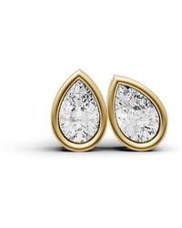 SEREIA OFFICIAL - 14K Studs 0.75 Carat Earrings Pear Bezel Solitaire - Lyst