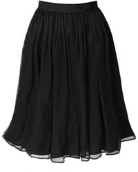 AVENUE No.29 - Gathered Silk Midi Skirt - Lyst