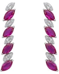 LÁTELITA London - Viscountess Tennis Drop Earrings Ruby - Lyst