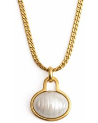 Maison De Gala - Mother-Of-Pearl Oval Pendant Necklace - Lyst