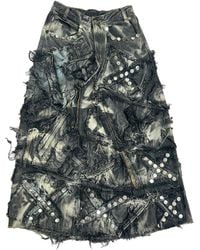 Zasta Studio - Shred Couture Studded Denim Skirt H - Lyst